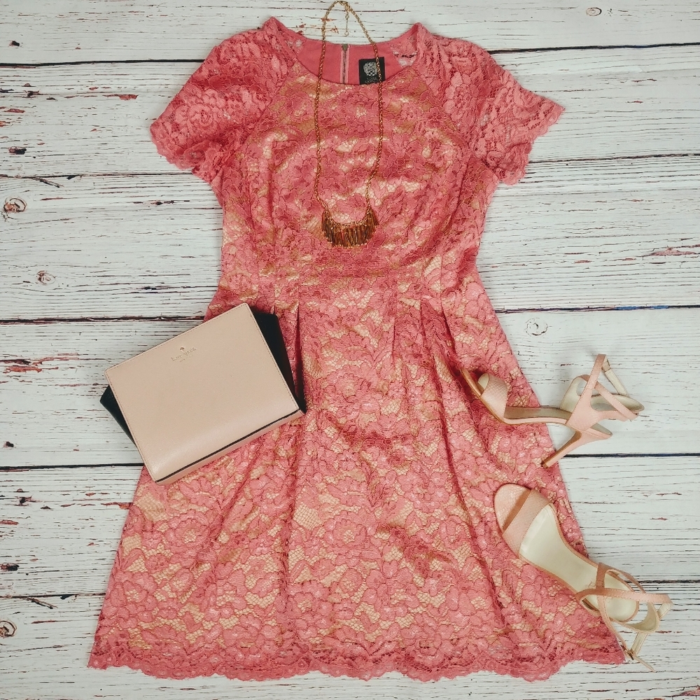 Vince Camuto Coral Lace Dress